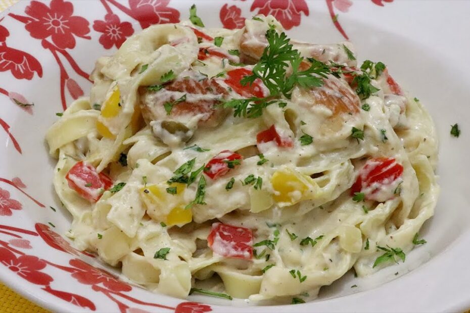 Macarrão ao molho branco sem leite PERFEITO para fazer no dia a dia