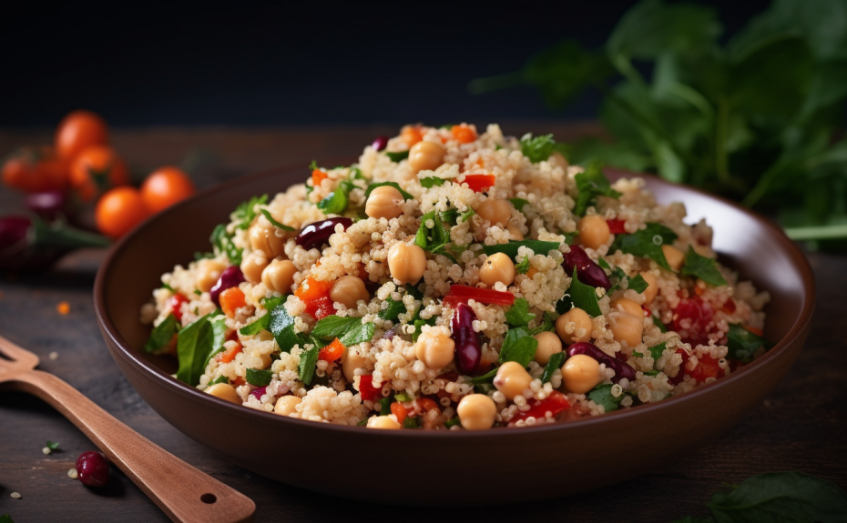 Salada de Quinoa e Grão-de-Bico