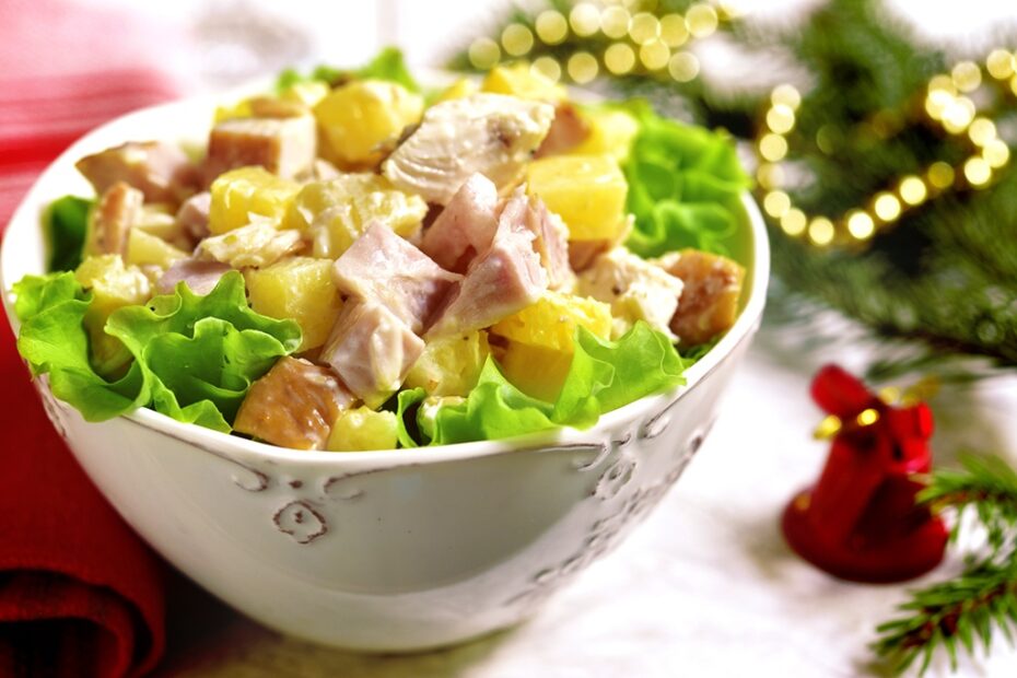 Salada de frango com abacaxi