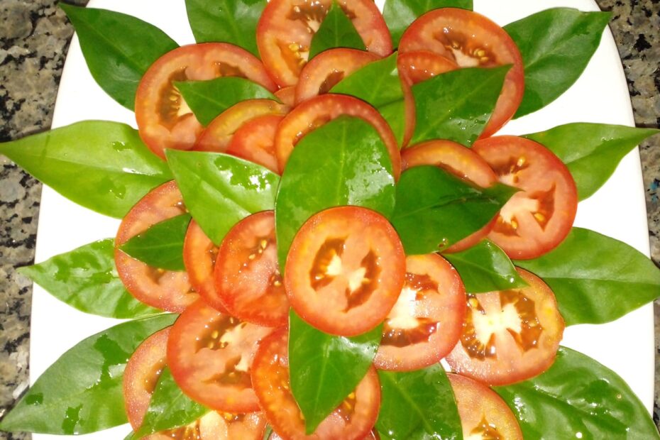 Deliciosa salada de ora-pro-nóbis com tomate