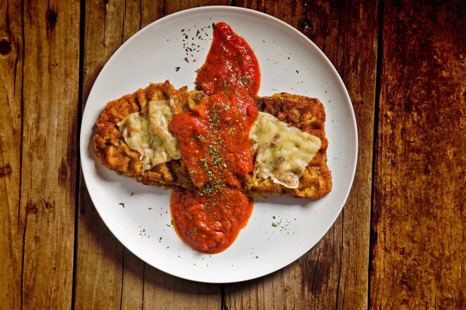 Filé mignon à milanesa com queijo