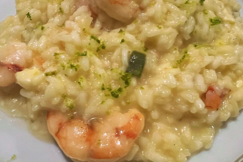 Receita de risoto de camarão com parmesão