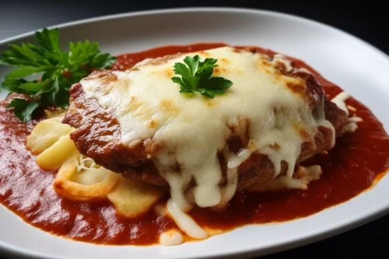 Bife à parmegiana do Edu Guedes fica uma verdadeira perfeição